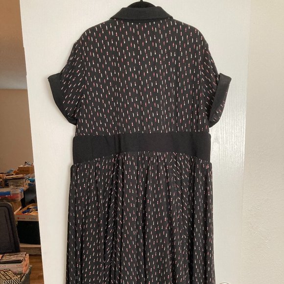 Unique Vintage Lipstick Print Button Up Peggy Swing Dress Plus Size 4X - Picture 2 of 5